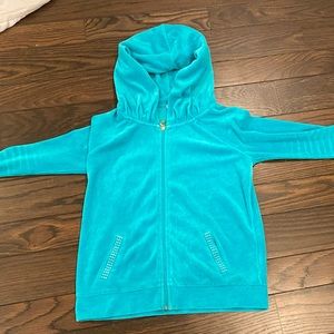 JUICY COUTURE TURQUOISE ZIP UP VELOUR TRACKSUIT JACKET